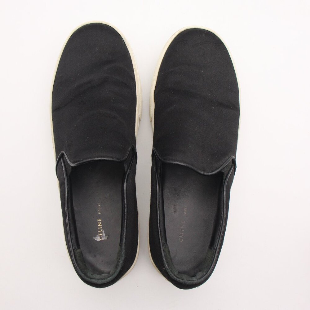 Celine Paris Women's Size EU 37 Black Satin Casual Slip On Sneakers Italy - Picture 9 of 9